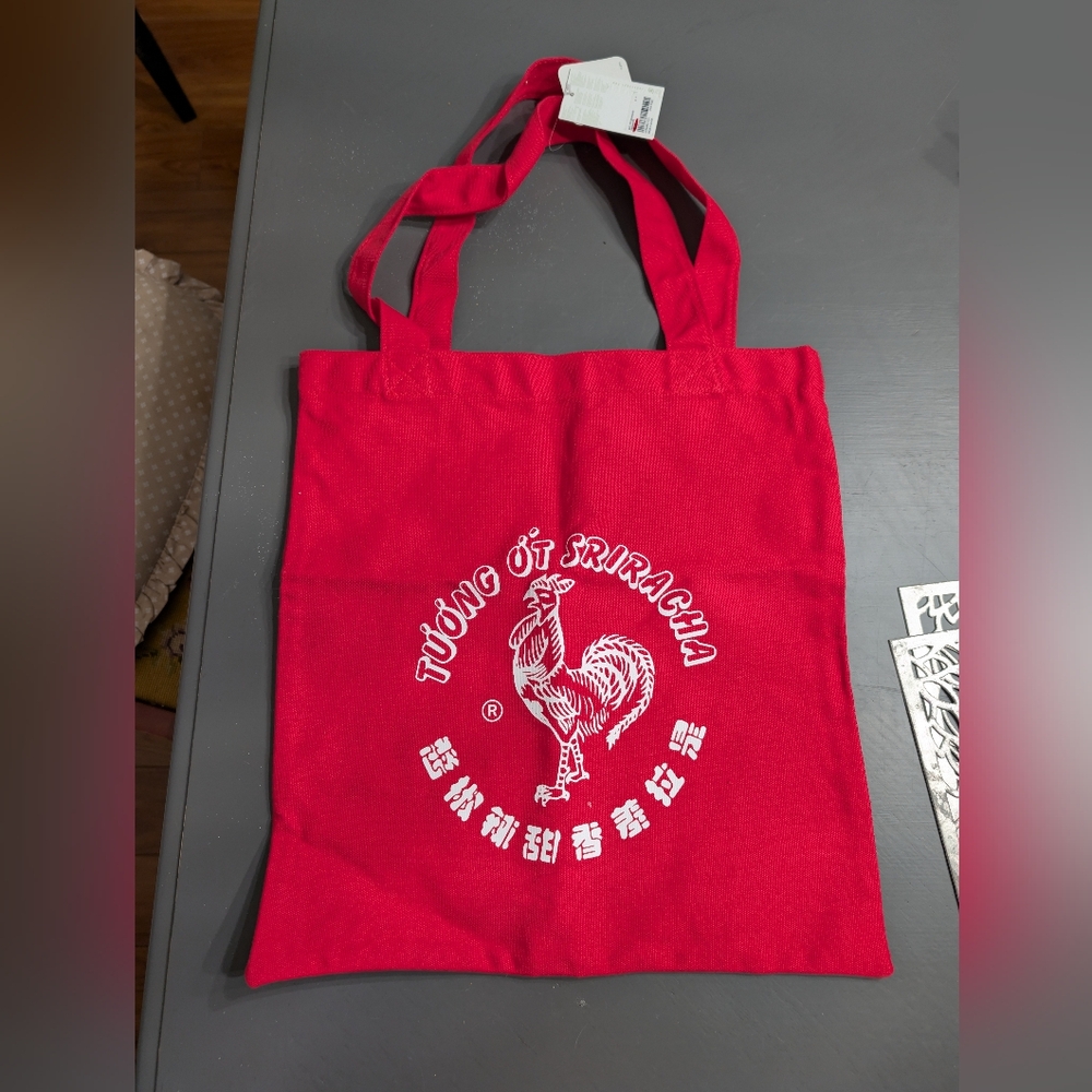 Forever 21 Red Sriracha Canvas Graphic Tote 15"X14"